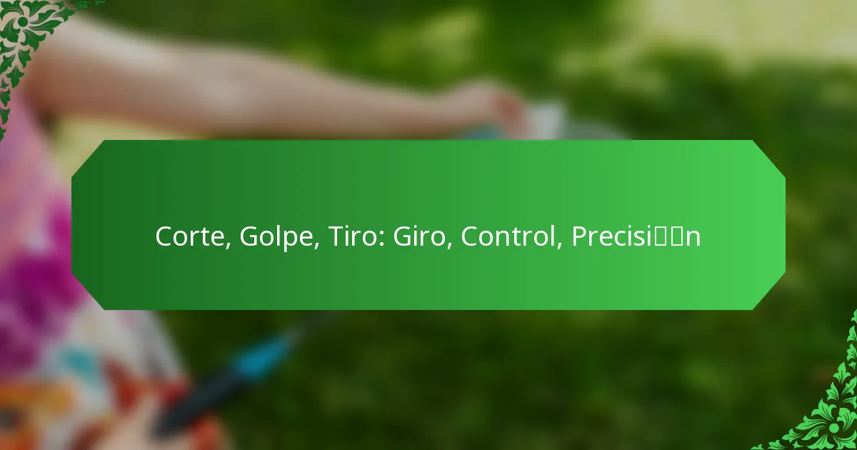Corte, Golpe, Tiro: Giro, Control, Precisión