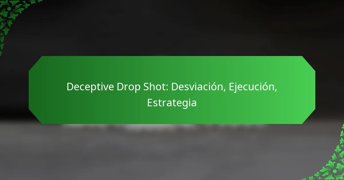 Deceptive Drop Shot: Desviación, Ejecución, Estrategia