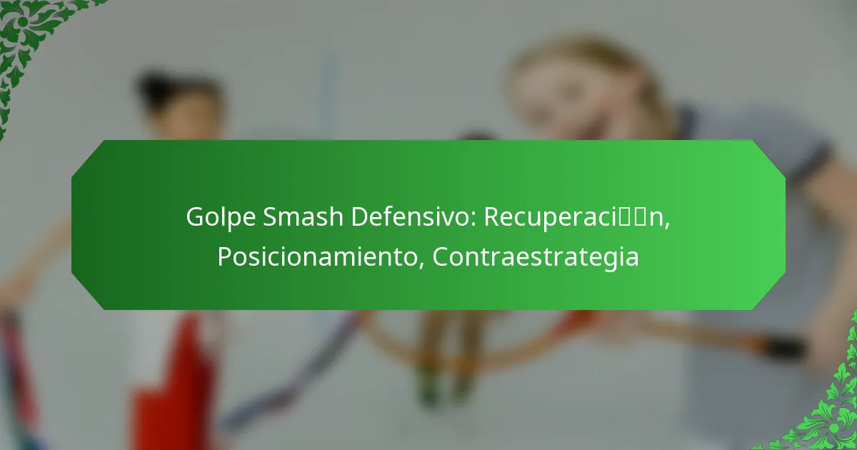 Golpe Smash Defensivo: Recuperación, Posicionamiento, Contraestrategia