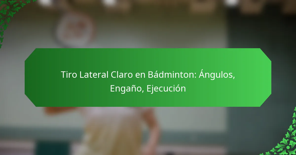 Tiro Lateral Claro en Bádminton: Ángulos, Engaño, Ejecución
