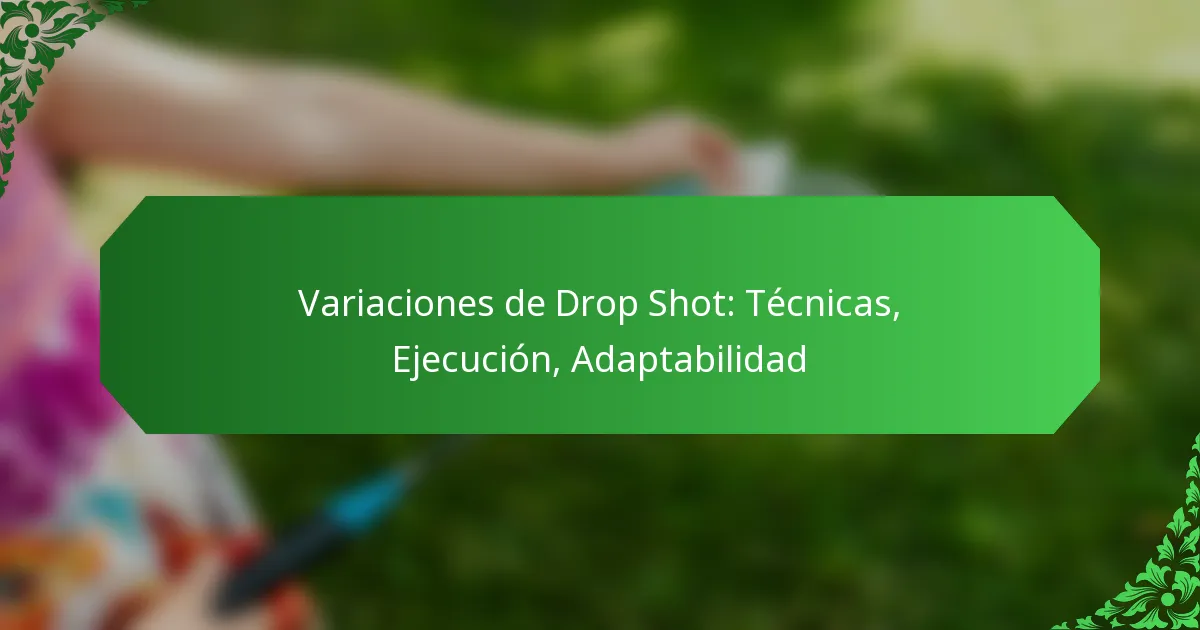 Variaciones de Drop Shot: Técnicas, Ejecución, Adaptabilidad